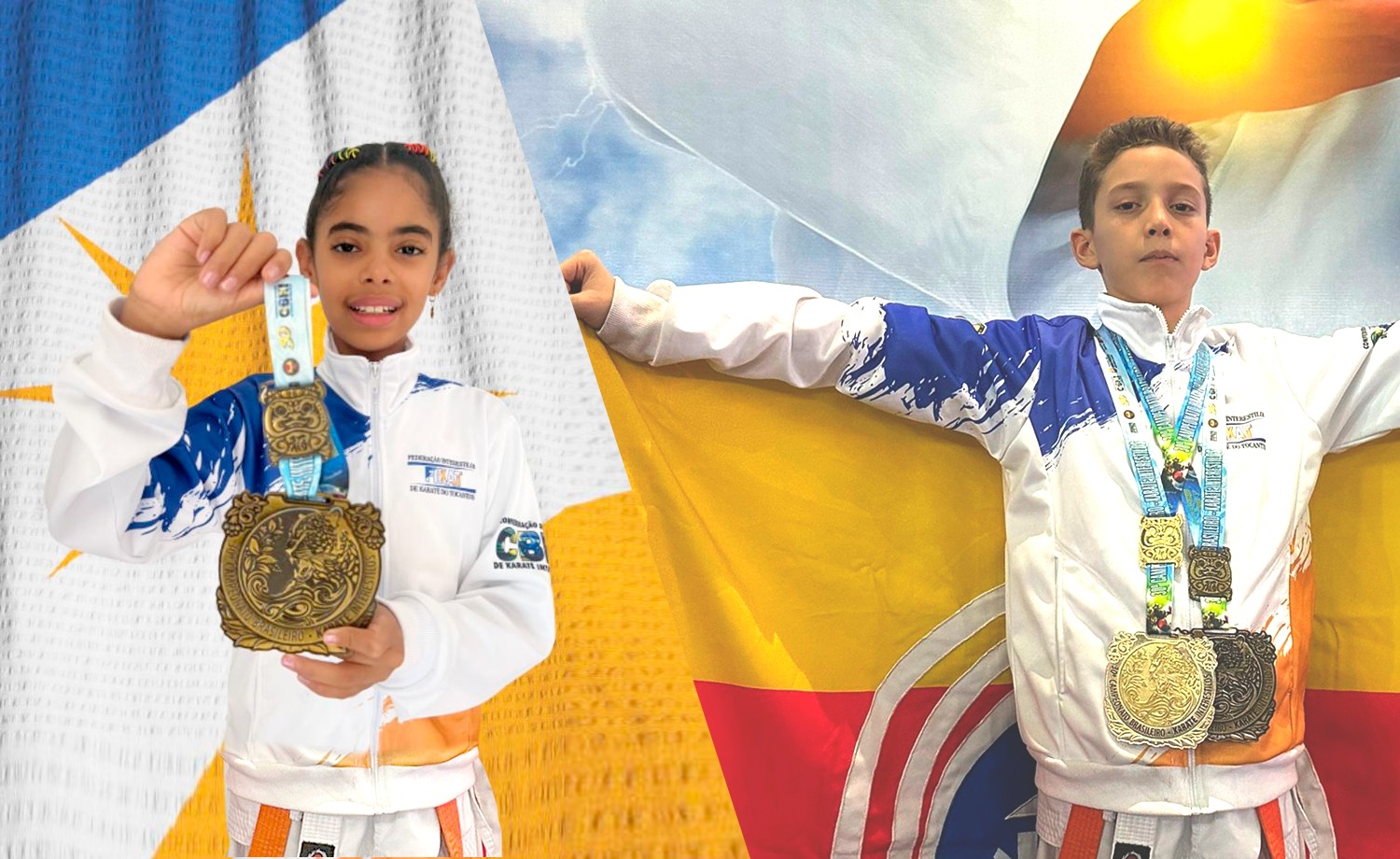 Alice Oliveira Brandão, de 11 anos, é aluna da rede municipal de ensino e conquistou a medalha de bronze. Yôsseph Morais de Aquino, tem nove anos, e uma história de superação que permitiu a conquista de um ouro e um bronze