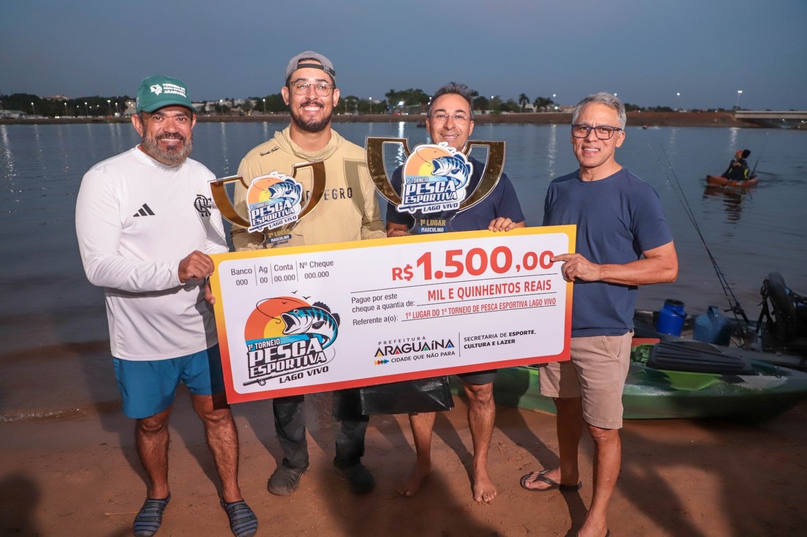 Caranha de 12 quilos e tucunaré de 45 centímetros são destaques no 1º Torneio de Pesca Esportiva Lago Vivo de Araguaína