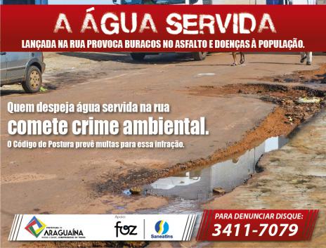 Prefeitura faz campanha de combate àígua servida em Araguaína