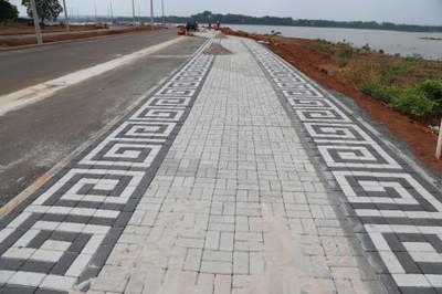 Calçadão da Via Lago tem desenhos em homenagem aos povos Karajá