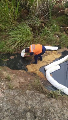 Defesa Civil e Meio Ambiente fazem preservação de córrego após acidente em Araguaína