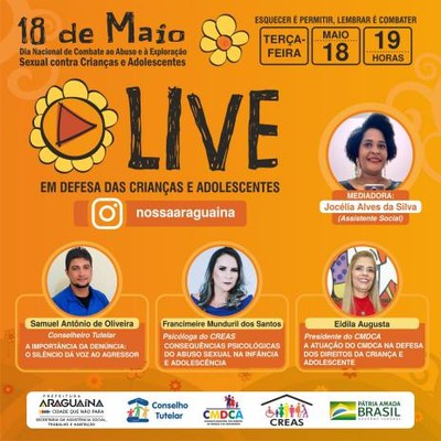 Profissionais discutem em live violência contra crianças e adolescentes em Araguaína