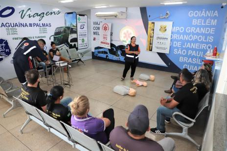 Servidores da Rodoviária de Araguaína recebem capacitação sobre primeiros socorros do SAMU