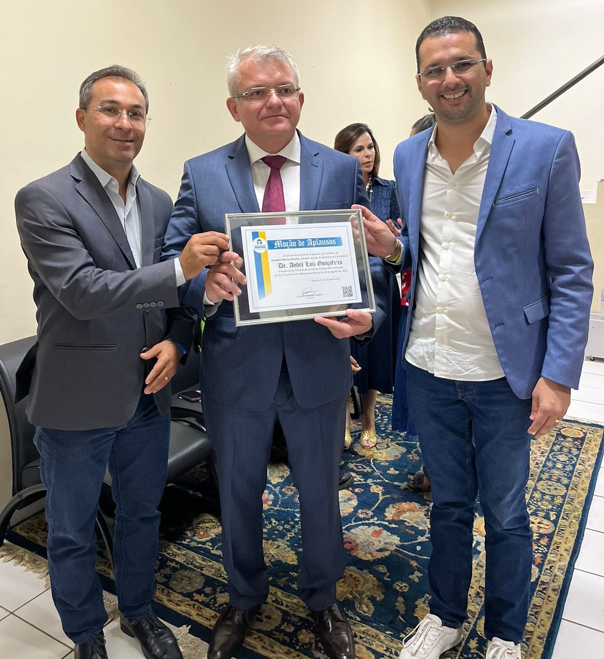 Wagner Rodrigues, conselheiro André Luiz Matos Gonçalves e Marcos Duarte reforçaram o compromisso de Araguaína com todas as ações em prol da Primeira Infância