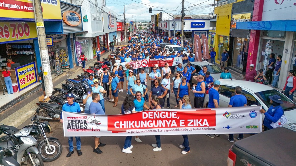 Dia D contra a dengue contou com caminhada de conscientização no centro comercial e mutirão de limpeza no povoado Barra da Grota